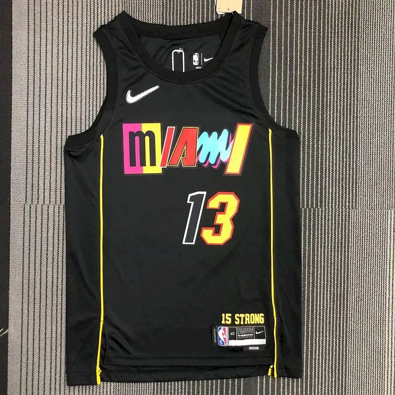 Men's Bam Adebayo Black Team Jersey - 75th Anniversary City Edition