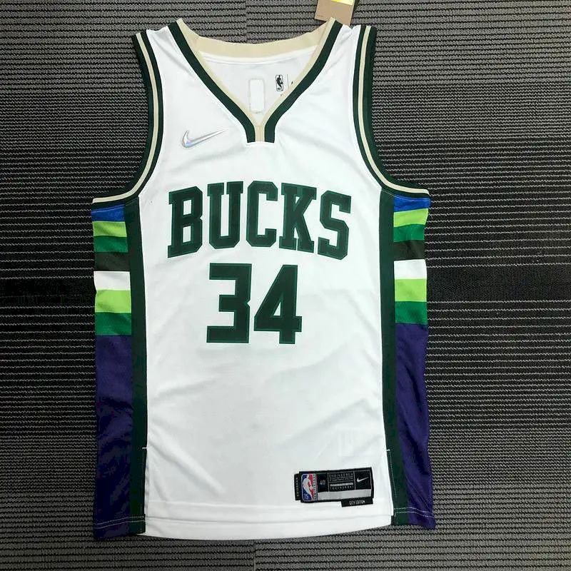 Men's Giannis Antetokounmpo White Team Jersey - 75th Anniversary City Edition