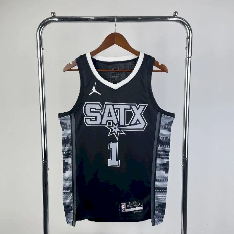 Men's Victor Wembanyama Black Team Jersey - Statement Edition