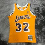 Men's M&N 84/85 Earvin Johnson Yellow Retro Jersey