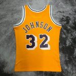 Men's M&N 84/85 Earvin Johnson Yellow Retro Jersey - Image 2