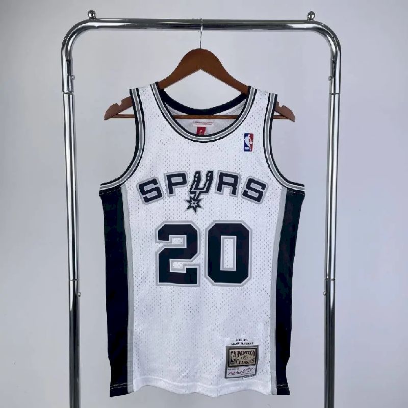 Men's M&N 2002/03 Manu Gin??bili White Retro Jersey