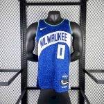 Men's 2024 Damian Lillard Blue Team Jersey - City Edition - Image 4