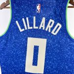 Men's 2024 Damian Lillard Blue Team Jersey - City Edition - Image 11