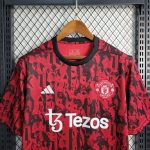 Manchester United 2023/24 Pre-Match Training Jersey Red Black - Image 9