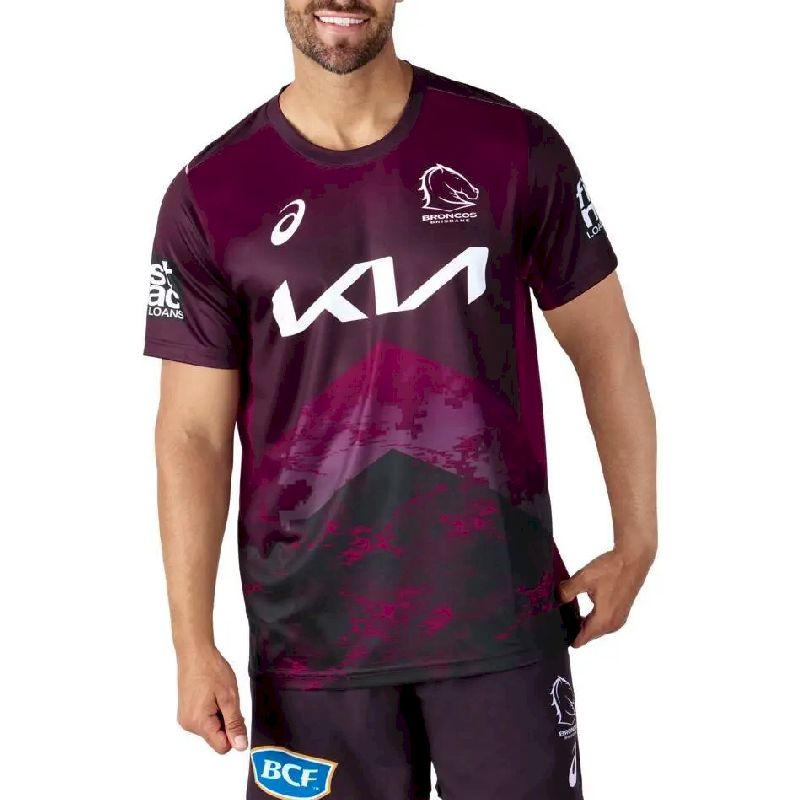 Brisbane Broncos 2024 Mens Maroon Training Jersey