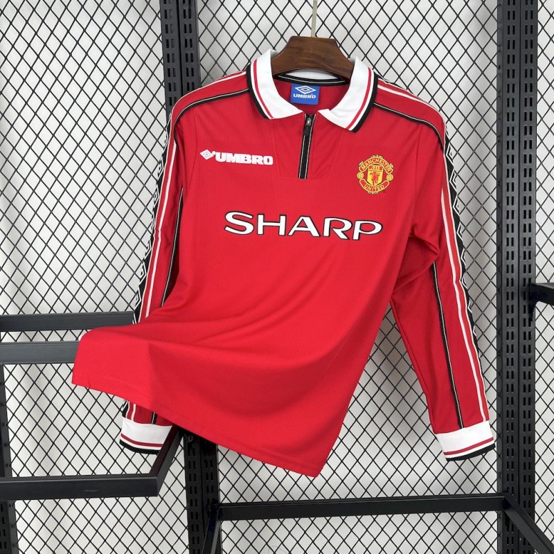 Manchester United 1998/99 Home Long Sleeves Retro Jersey - Image 1