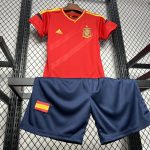 Spain 2012 Home Kids Retro Jersey And Shorts - Image 7