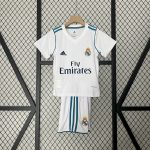 Real Madrid 2017/18 Home Kids Retro Jersey And Shorts