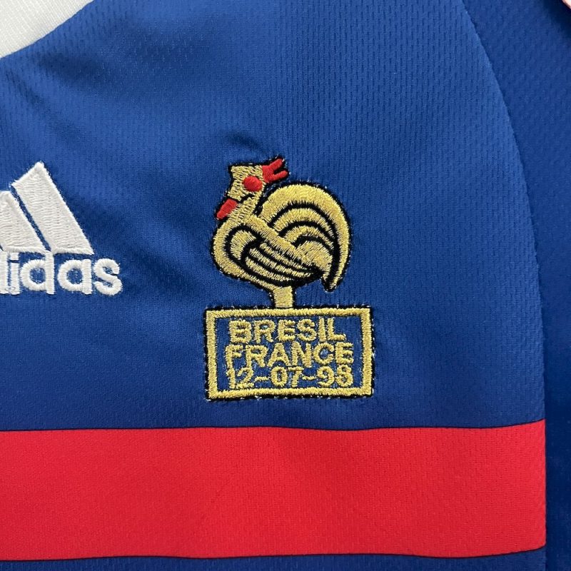 France 1998 Home Kids Retro Jersey And Shorts - Image 7