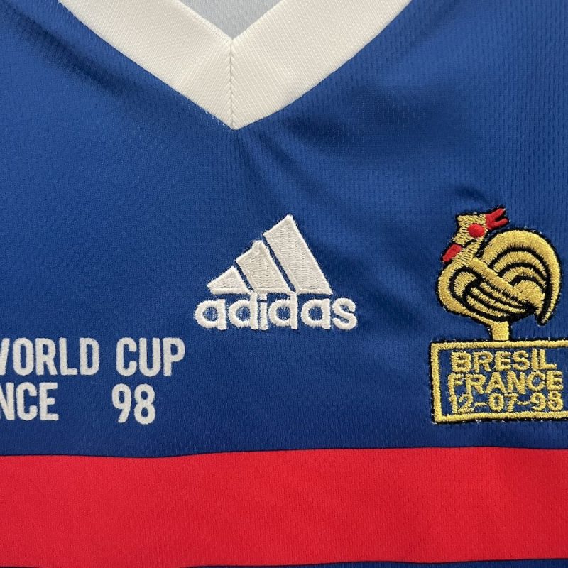 France 1998 Home Kids Retro Jersey And Shorts - Image 6