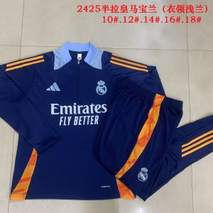 Real Madrid 2024/25 Half-Zip Kids Sweater+Pant 815