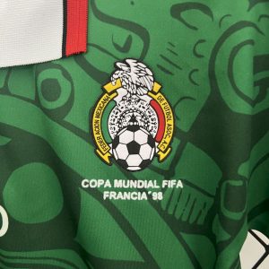 Mexico 1998 Home Kids Retro Jersey And Shorts - Image 6