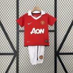 Manchester United 2010/11 Home Kids Retro Jersey And Shorts