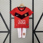 Manchester United 2009/10 Home Kids Retro Jersey And Shorts