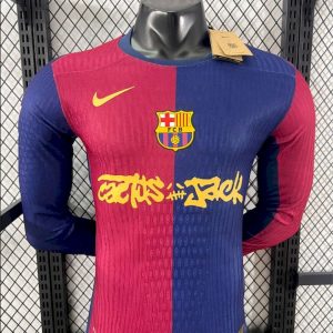 Barcelona 2024/25 Travis Scott Edition Home Long Sleeves Jersey Player Version