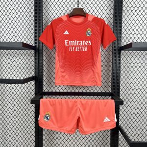 Real Madrid 2025/26 Orange Color Goalkeeper Kids Kit